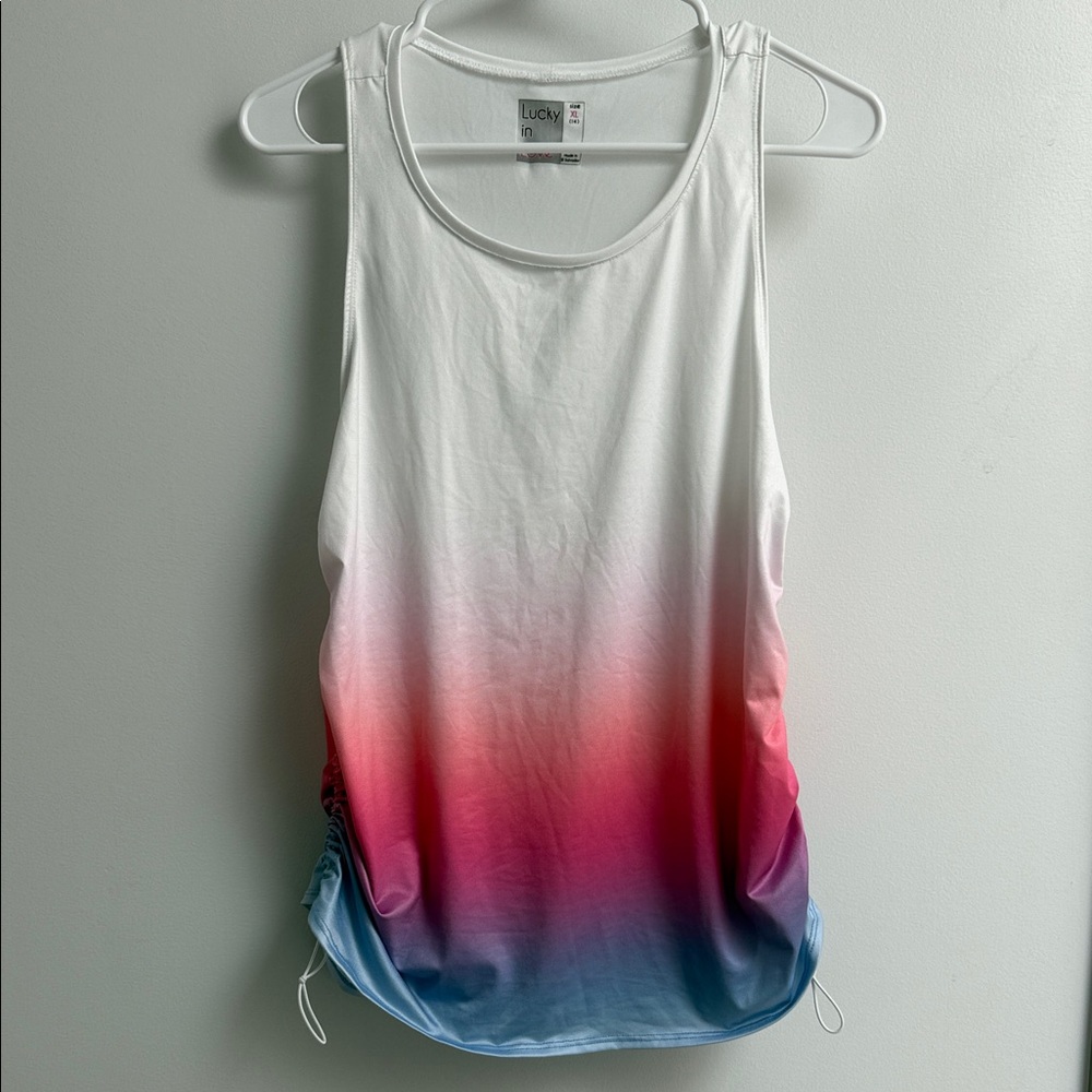 Lucky In Love Women's Ombre Tennis/Workout Tank Top - XL